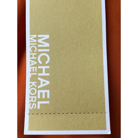 F. Michael Kors Top M Orange Blouse Short Sleeve Round Neck NWT $68 - Picture 9 of 10